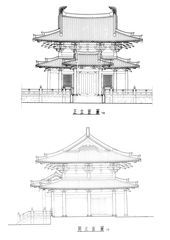 天王殿正立面和側立面圖